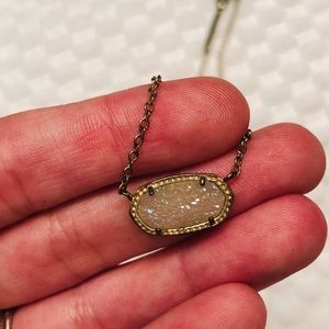 Elisa Gold Pendant Necklace In Iridescent Drusy